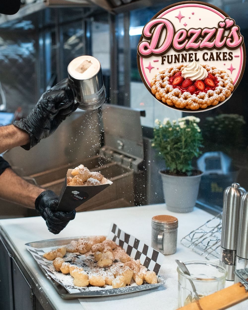 Dezzi's Funnel Cakes fresh preparation
